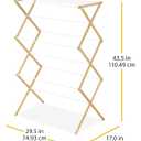 Whitmor Foldable Clothes Drying Rack: 3 Tier Laundry Drying Rack, Collapsible Drying Rack Clothing, Portable Space Saving Clothing Rack for Indoor Outdoor, 17.0 L x 29.5 W x 43.5 H, Wood