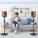 Adjustble Bookshelf Speaker Stands & Studio Monitor Stands Pair, Height Extend 29"37.5" Surround Sound Speaker Stands for Klipsch, Polk, Yamaha, Bose, PreSonus, JBL Nano K, Built-in Cable Management