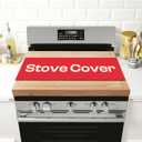 Riveira 30x22 Bamboo Natural Stove Top Covers for Electric Stove & Gas Stove Top Covers for Gas Burners  Large Gas Stove Cover with Handle & Juice Groove  Rustic Stove Covers for Gas Stove Top