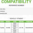 O2 Oxygen Sensor 234-4921 Downstream Compatible with Toyota Corolla 2014 2015 2016 2017 2018 2019, L4 1.8L Gas # 234-4921, 2344921, 8946502390