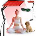 Red Light Therapy for Body and Face, 120 LED 660nm 850nm 940nm Infrared Redlight-Therapy Lamp Device with GlassesLarge Panel and Stable Stand at Home, Idea Gift for Women Mom