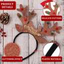 FRCOLOR 6 Pieces Christmas Reindeer Antlers Headbands Reindeer Antler Hair Hoop Headpiece for Christmas Party Holiday Favors