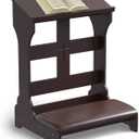 lukar Prayer Kneeler Bench, Wooden Kneelers for Praying with Cushion Pad, Prayer Bench Stool for Kneeling at Home, Kneeling Chair Shelf for Church Prayer Bench Table with Shelf