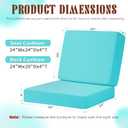 Outdoor Deep Seat Cushion Set of 2, 24 x 24 Inch Waterproof and Fade Resistant Patio Furniture Cushion Backrest with Ties for Patio Garden Yard and Balcony (Teal-2Pcs, 24x24Inch)