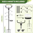 Upgraded Bird House Pole Heavy Duty Bird Feeder Pole Thickened Pole with 4 Hooks,Wind-Resistant Water Bowl,Mesh Tray,Y-Shape Platform Bird House Frame for Yard Garden Backyard(Not Include Birdhouse)