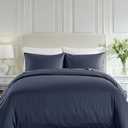 California Design Den 3 Pc Duvet Cover Set - Winner Good Housekeeping Best Bedding Awards 2025, 400 Thread Count Sateen, 100% Cotton Cooling Duvet Cover, Button Closure,Corner Ties - Indigo Dusty Blue (King (106" x 90"))