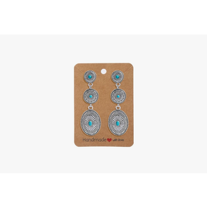 Brand: Novaearring. Western Earrings Jewelry for Women Vintage Concho Earrings Oval Turquoise Dangle Earrings Country Concert Outfits Concho Jewelry Gift