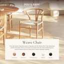 POLY & BARK Weave Dining Chair Mid-Century Modern Wishbone Dining Chair with Arms, Solid Wood Frame, Indoor Use Oak Single - Ideal for Dining Room, Kitchen, or Stylish Accent Setting