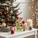 Dyatgerttide Christmas Glass Can Cup, 18oz Holiday Iced Coffee Cup with Lid and Straw, Beer Can Glass, Christmas Gift for Friend and Family