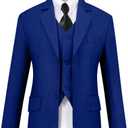 Visaccy Boys Suit Ring Bearer Outfit Boy Suits Graduation Dress Tuxedo Suits for Boy Dark Royal Blue Kids Suit, Size 10