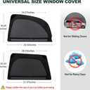XCBYT Car Window Shades, Car Window Covers to Block UV and Heat, Car Window Screen for Privacy Protection with Elastic Breathable Mesh, Car Window Bug Screens for Camping Napping Dressing (XW-FWZ-A)