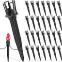 100-Pack Christmas Light Yard Stakes, 5.5 Inch Lighting Stakes for C7 C9 Christmas Lights Outdoor, Universal Yard Stakes for Outdoor Holiday Lights Use on Garden Lawn Patio Pathway Walkway  Black