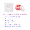 2 x Eyelash Adhesive Remover Cream for Eyelash Extensions, 0.51 fl.oz, Rose Scent, Fast Acting 1-2 Min, Safe and Gentle, Vegan Formula, Easy to Apply, Red Color, Dissolves lash Extension Glue