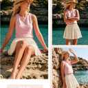 Flowy Shorts for Women Lace Cute Summer Skirts Ruffled Skorts Country Concert Boho Western Cowgirl Beach Vacation Outfit (XL)