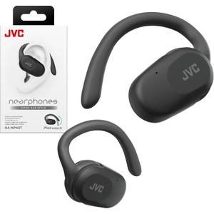 JVC nearphones Open Ear True Wireless Headphones with Pivot Motion Mecanism, 16mm Large Drivers Sound, Single Ear use, BT 5.4, Long Battery Life (up to 26 Hours) - HANP40TB (Black)
