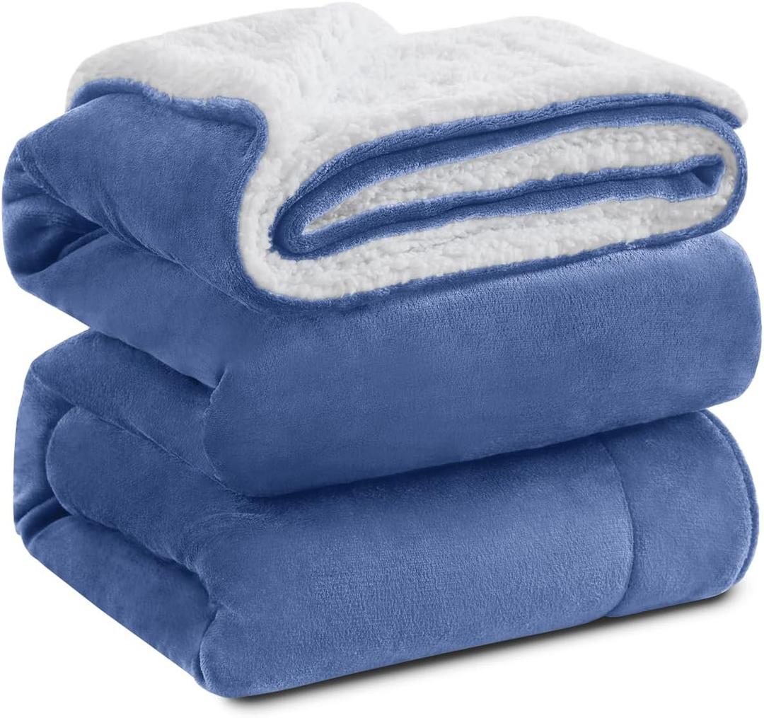 KAWAHOME Sherpa Fleece King Size Blanket for Bed, Extra Warm Heavy Thick