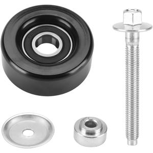 Drive Belt Idler Pulley with Bolt 17mm 0.67" Insert Dust Shield Retainer Spacer - Compatible for Mazda 3 5 6 MX-5 CX-7 - Replace Part LFH115940A