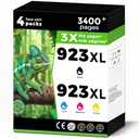 923XL (923e) Ink Cartridges Fit for HP OfficeJet Pro 8130e 8135e 8125e Printers Replacement for 923 e XL for HP923 8122e 8124 8124e 8125e 8130 8132e 8134e 8138e 8139e Black Cyan Magenta Yellow 4 Pack