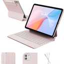 RAYMCRAFT for iPad Air 11 inch Case with Keyboard (M4/M3/M2, 2026/2025/2024), iPad Pro 11 (4th/3rd/2nd/1st Gen) & Air 5/4th Magic Keyboard Case, 11 Colors Backlit, Multi-Touch Trackpad, Pink