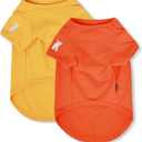 Koneseve Dog Shirts Breathable Cotton Dog Clothes Stretchy T-Shirt for Small Medium Large Dogs Cat Shirt Soft Puppy Outfit Kitten Apparel Pet Pullover Tee Blank Sweatshirt 2-Pack Yellow & Orange 4XL (4XL-(35~55lb) | Chest(~31"))