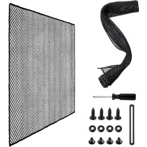 Rv Screen Door Protector, Lightweight Foldable Nylon Mesh Door Guard, Scratch-Resistant Screen Cover for Dogs & Kids, Easy Install Travel-Friendly Camper Entrance Protection, Black