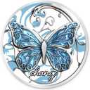 Blue Butterfly Sobriety Chip | Transformative Affirmation Recovery Token AA Coin Medallion