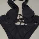 Lilosy Sexy Cute Underwire Cutout Halter Bikini Swimsuit Set Women Criss Cross Bathing Suit 2 Piece
, Size -L