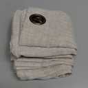 YoungsTex Rustic Linen Curtains 63 Inch Length 2 Panels for Living Room Window - Light Filtering Drapes with Bronze Grommet Thick Textured for Country Bedroom, 52 x 63 Inch (Pack of 2), Linen