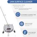 Biswing 14" Pressure Washer Surface Cleaner with 4 Wheels, Stainless Steel Power Washer Accessory for Driveways Sidewalks Patios Cleaning, 1/4" Quick Connector, 2 Extension Wand Attachments, 4000 PSI