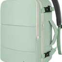 Taygeer Carry On Backpack, 35l Travel Backpack for Women Airline Approved, Cute Underseat Personal Item Travel Bag With Shoe Compartment, Casual Daypack Gifts for Friend Weekend, Green Beige (Large)