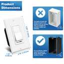 BESTTEN 2 Pack Dimmer Light Switch, Universal Lighting Control, Single Pole or 3 Way, Compatible with LED Dimmable Lamp, CFL, Incandescent, Halogen Bulb, Decorator Wallplate Included, UL Listed, White