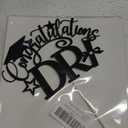 Ferburitar Congratulations DR Cake Topper, Congrats Grad/Doctoral Degree Cake Decor, Class of 2025 Graduation Party Decorations Supplies, Black Glitter