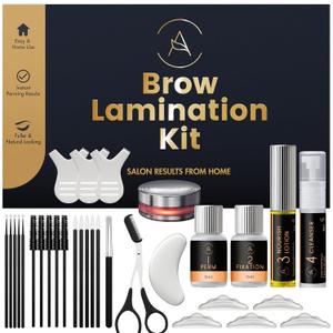 Eyebrow Lamination Kit, At-Home Brow Lift Kit for Beginner/Professional, Includes Instructions, Lasts 6-8 Weeks, 15 Applications, Safe & Effective - ABK1