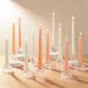 Vintage Ribbed Clear Glass Candle Holders Set of 12, 3 Assorted Sizes for Pillar, Tealight & Votive Holders, Elegant Glass Candlestick Holders for Table Centerpiece Wedding Christmas Decor