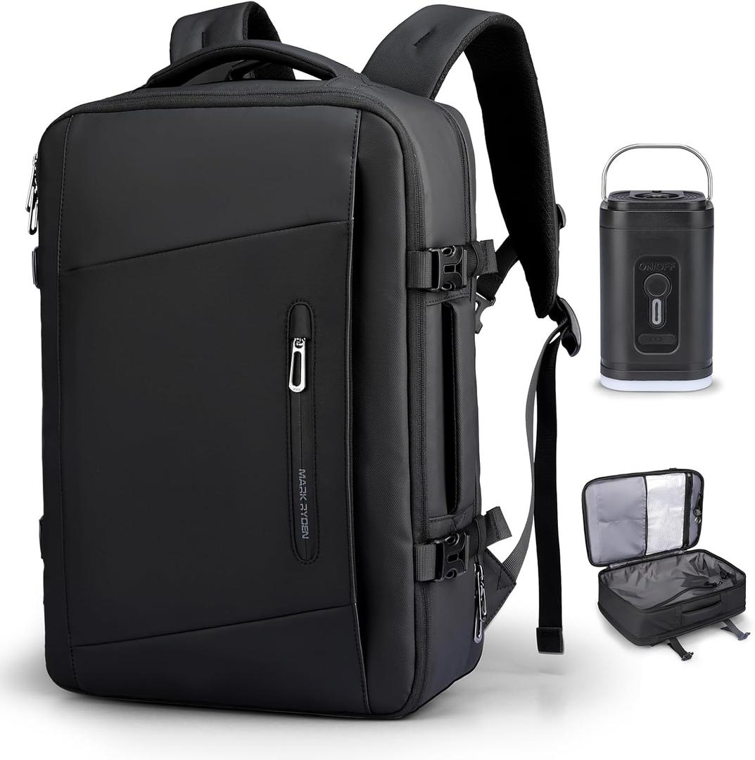 Mark Ryden Laptop Backpack Vacuum Travel 35L, Airpack with Pocket for Water Bottle, Vacuum Compression Bag with Air Pump, Ideal for Laptop, Travel, Business, College, Camping