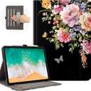 Vimorco for iPad Pro 11 Inch Case M5/M4 2025/2024, Pink Flower for iPad Pro Case 11 Inch M5/M4 for Girls & Women, Pencil Holder/Hand Strap/Pocket, Adjustable Angle, Auto Sleep/Wake, Floral Butterfly