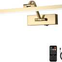 Wireless Picture Lights with Remote and Timer Brass Gallery Lighting Rechargeable Wireless Art Lights 3CCT Dimmable Painting Lights Battery operated wall lights for Portrait artwork display 3W 16"