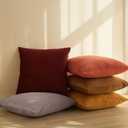 JUSPURBET Light Brown Throw Pillow Covers Set of 2 Decorative Velvet Pillow Covers for Couch Sofa Bed Soft Cushion Covers Cases with Invisible Zipper for Living Room Home Decor 16x16 inch