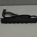 1Pack Metal Wall Mount Power Strip, Mountable Power Outlet with 6 AC Outlets, Aluminum Alloy Mount Power Socket with Switch, 6 FT SJT 3/C 14AWG Power Cord, 15A 125V 1875W (6AC)