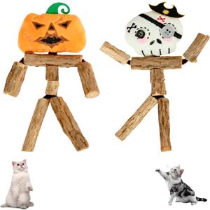 2-Pack Silvervine Sticks for Cats, Natural Matatabi Chew Toys for Indoor Cats, Dental Cat Chew Sticks for Kittens, Safe Catnip Alternative for Teeth Cleaning & Stress Relief