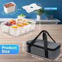 Portable Snackle Box Container with Ice Pack,Snack Container Divided Serving Tray Insulated Bag, Cooling Travel Snacklebox with Lid & Handle,8 Compartment Chilled Serving Tray for Beach,Outdoor,Picnic