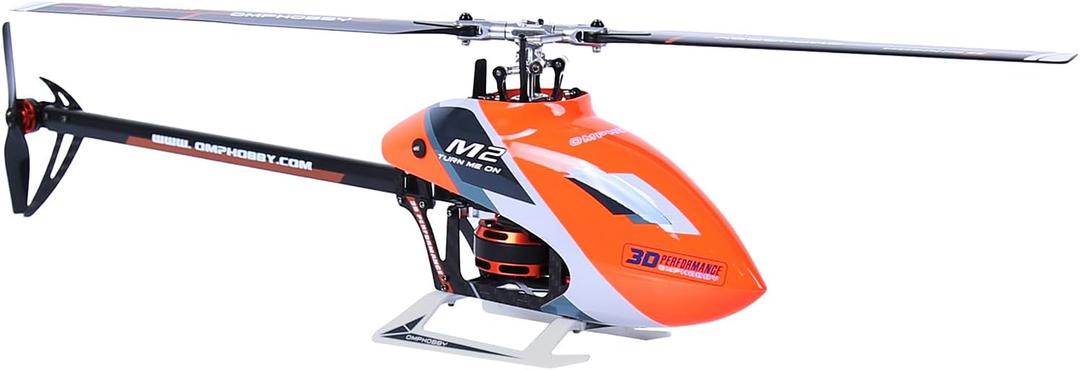 OMPHOBBY M2 EVO MK2 RC Helicopter for Adults - 6CH 3D Aerobatic RC Helicopters Outdoor with Dual Brushless Direct-Drive Motors, Outdoor Mini RC Aircraft For Advanced PilotsPNP Version, Orange)