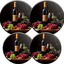 Gas Stove Burner Covers,Set of 4,Covers for Electric Stovetop Kitchen,8 Inches and 10 Inches, Red Wine And Grapes