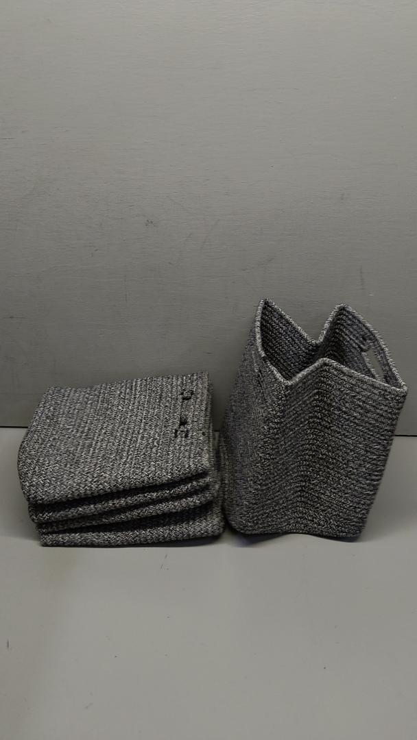 3 Gray Baskets 10 x 10 x 10