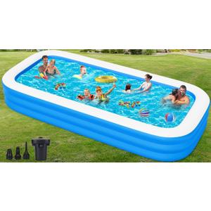 Large Inflatable Pool for Adults, 165" X 76" X 22" Big Blow-Up Pool Swimming Pool, 2025 Upgraded Extra Oversized Thickened Family Pools for Backyard Summer Outdoor