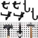 9 Pcs Storage Shed Tool Hooks, Heavy Duty Shed Accessories & Hooks - Black J/U/V Shape ABS Material for Organizing Garden Tools