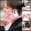 Designed for iPhone 17 Pro Max Case with Magnetic Stand [Military Drop Protection][Compatible with Magnet] Shockproof 17 Pro Max Phone Case with Ring Holder, Pink