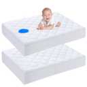 Yoofoss Waterproof Pack and Play Mattress Protector 2 Pack, Quilted Pack and Play Mattress Pad Cover Ultra Soft and Breathable, Playpen/Playard Mattress Sheet for Standard Pack n Play Size 39''x27''