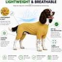 LoveLongLong Dog Jumpsuit with UV Protection and Quick-Dry Fabric for Spring Summer Pet Pajamas Yellow M