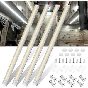 WELLUCK 12V Interior LED Light Bar, 1600LM COB Interior Light Strip w/ Switch for Car, Trailer, Truck Bed, Van, RV, Cargo, Boat, Cabinet, Slim Enclosed Trailer Lights Fixture, 12 Volt Led Lighting